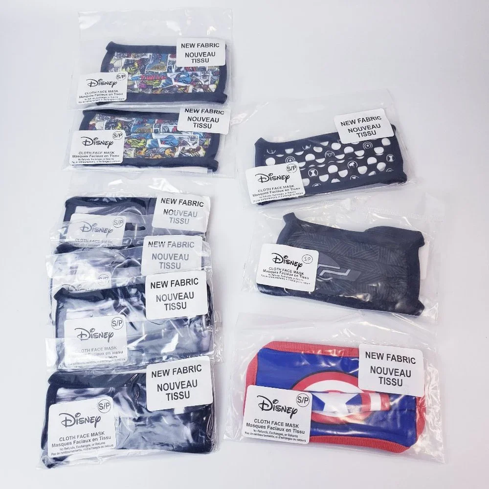 Disney Store Lot of 9 Kids Cloth Face Mask ~ Super Hero